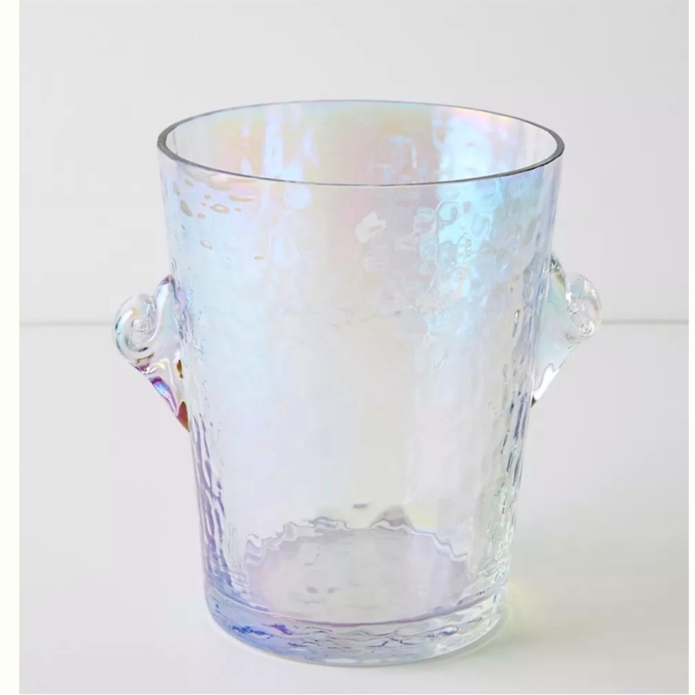 Anthropologie Zaza Glass Lustered Ice Bucket New